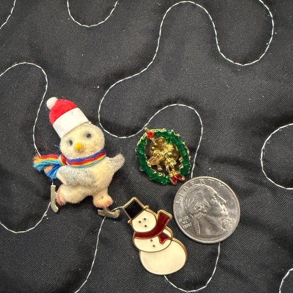 Holiday Lapel Pins (3) Penguin, Angel, Snowman - Picture 3 of 3